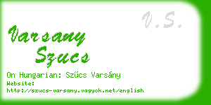 varsany szucs business card