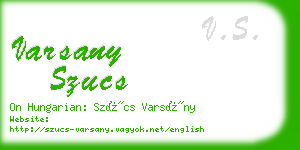 varsany szucs business card
